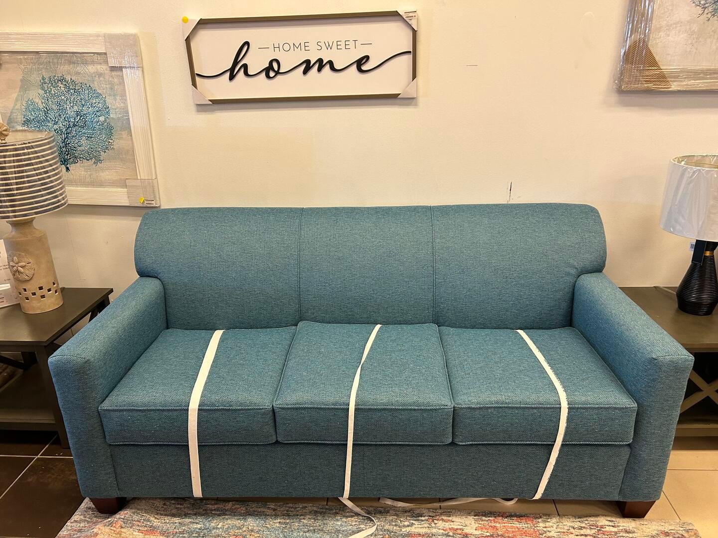 6085 Commercial Queen Sleeper Sofa 3 Cushion Back in Brouhaha Pool 77"L