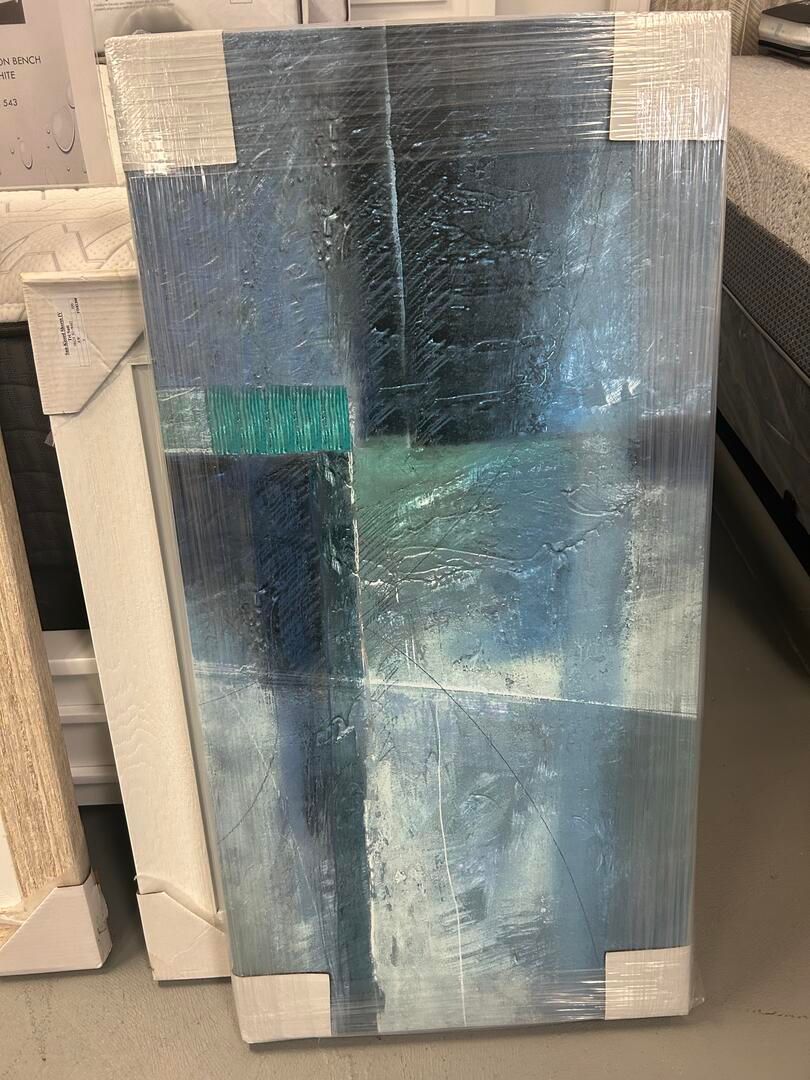 20 x 40 Canvas Wrap in Blue, Green and White