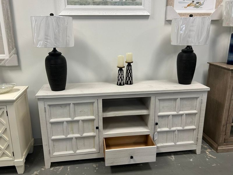 Easton 74&quot; TV Stand Bone 74W x 17.5D x 34H