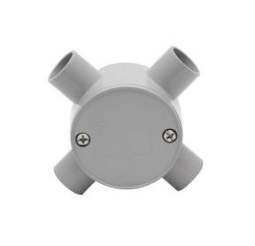 20mm 4 Way Shallow Conduit Junction Box PVC Grey JB420C JB20-4S