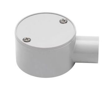 25mm 1 Way Shallow Conduit Junction Box PVC Grey JB125C JB25-1S
