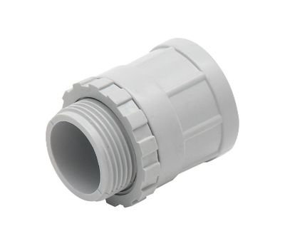 25mm Plain to Screw adaptor PVC grey PSA25C