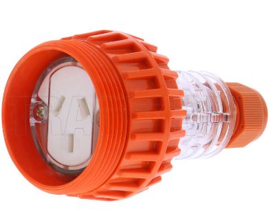 3 FLAT PIN 20A INDUSTRIAL EXTENSION SOCKET ORANGE