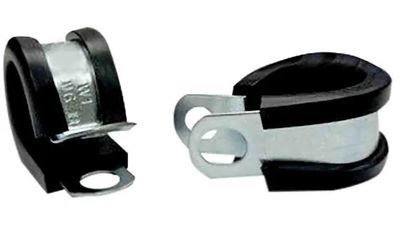 5mm P-Clip Stainless Steel with rubber insulation pack of 25 pieces 120-2527-FN-1