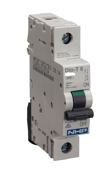 NHP DIN-T 1 POLE CIRCUIT BREAKER 16A C-CURVE 10kA DTCB10116C