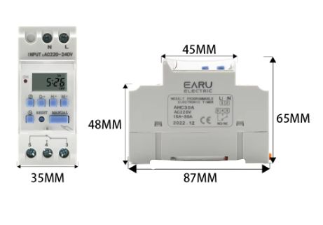 WEEKLY PROGRAMMABLE ELECTRONIC TIMER 220V MAX 30A