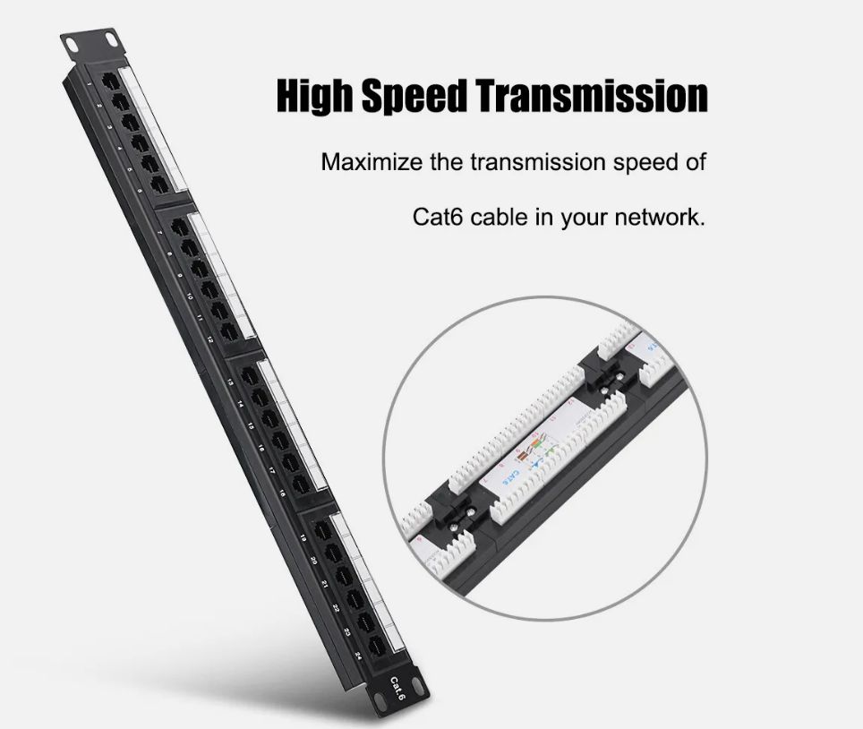 PATCH PANEL 24 PORT CAT6 UTP 1RU ASTROTEK ATP-PPU6-24