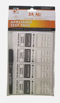 Appliance Test And Tag Black Pack of 100 tags T&amp;T-BLACK