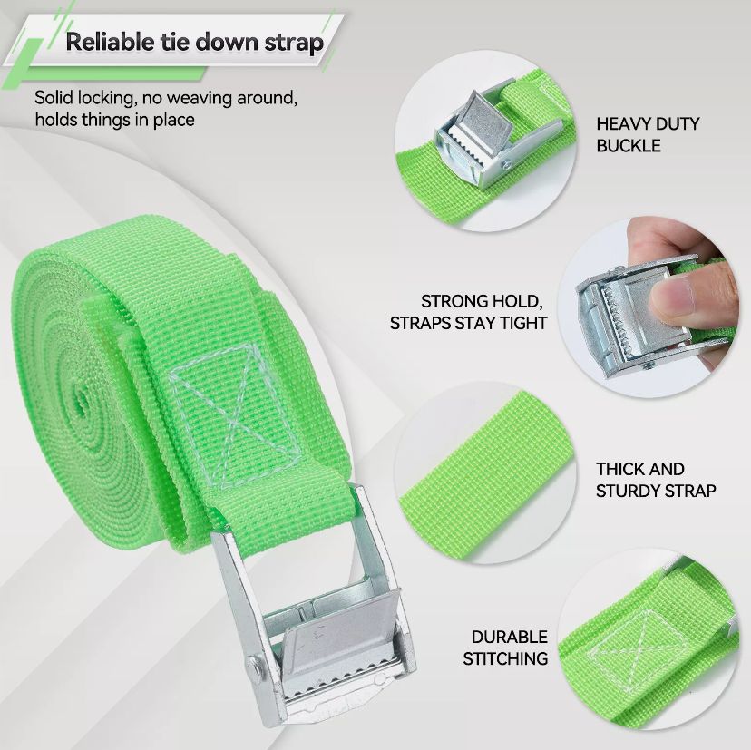 TRANSPORT STRAP 2.5M X 25MM GREEN 150KG CAPACITY