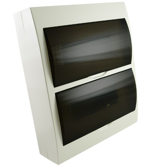 24 POLE SURFACE MOUNT SWITCHBOARD DISTRIBUTION BOARD WITH COVER AND NEUTRAL LINKS
