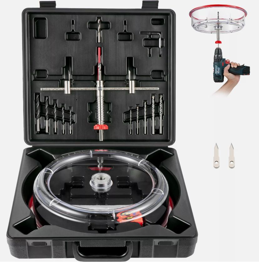 Adjustable Hole Saw Cutter Kit Hole Cutter 1-5/8&quot; to 11-13 /16&quot; (40mm to 300mm) with Shield