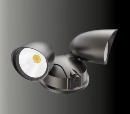 30W CERPRIS Twin Spot Security Light Black Metal Body CCT Tri-color with optional sensor CE.SFL.2-15