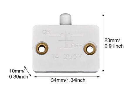 CABINET ON OFF LIMIT SWITCH WHITE