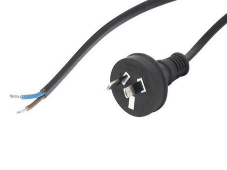 2 PIN FLEX AND PLUG 1.2M LONG BLACK SUICIDE LEAD
