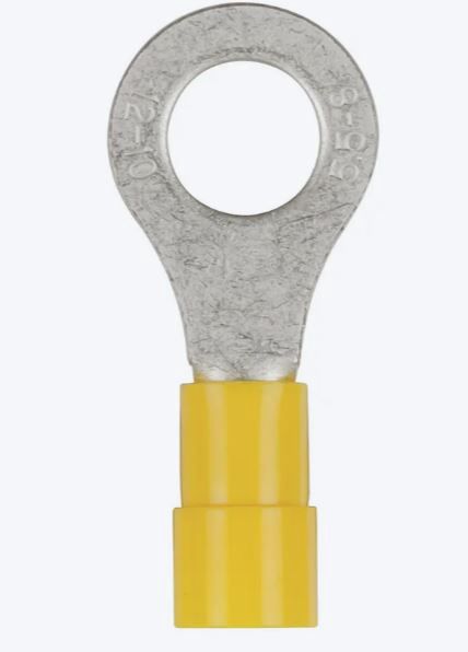 RING TERMINAL INSULATED LUG 6MM HOLE YELLOW PACK OF 50 PIECES