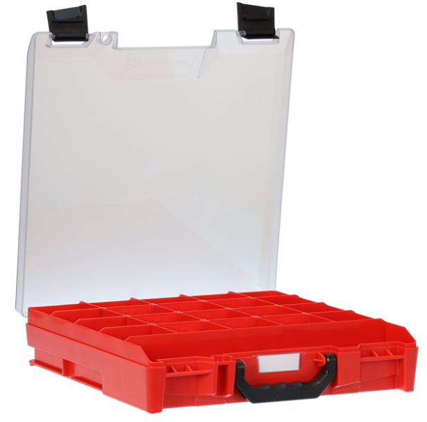 STORAGE TEK CASE SMALL CLEAR PC LID - RED