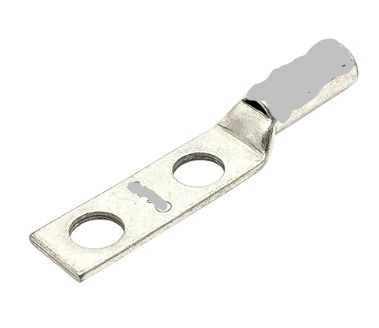 CAL-3/8 SQ 1INCH SPACE TWO HOLE COPPER LUG LONG BARREL 6 AWG CABLE