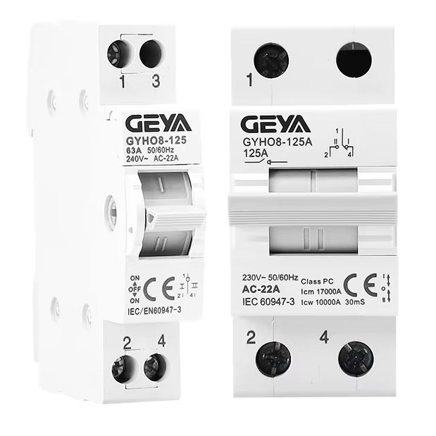 MANUAL CHANGEOVER SWITCH DIN RAIL MOUNT SINGLE PHASE 1 POLE 63A