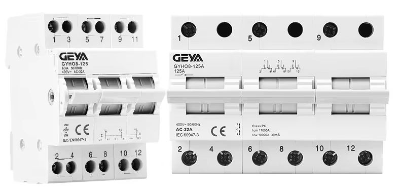 MANUAL CHANGEOVER SWITCH DIN RAIL MOUNT THREE 3 PHASE 3 POLE 63A