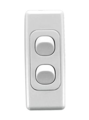 2 GANG ARCHITRAVE SWITCH WHITE 2032A WE 10A