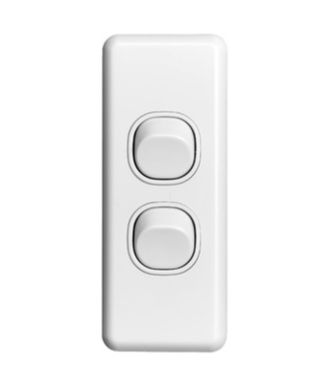 2 GANG SLIMLINE ARCHITRAVE SWITCH SC2032A WHITE