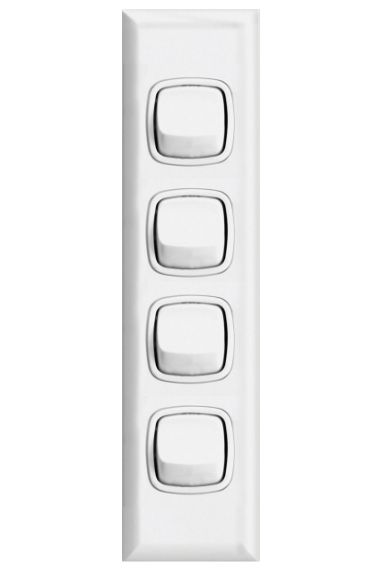 4 GANG ARCHITRAVE SWITCH HPM XLA770/4WE WHITE
