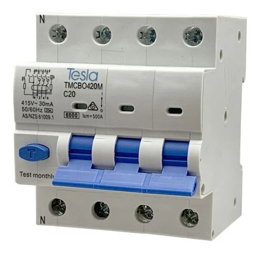 4 POLE 20A RCBO 6KA TYPE A