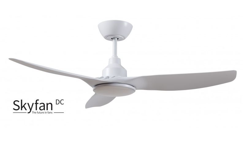 SKYFAN 1200MM (48&quot;) 3-BLADE CEILING FAN WITH LIGHT DC MOTOR LCD REMOTE WHITE SKY1203WH-L