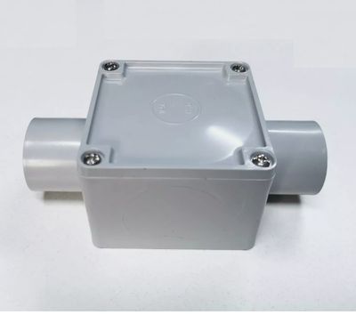 SQUARE JUNCTION BOX FOR 40MM CONDUIT 2 WAY STRAIGHT