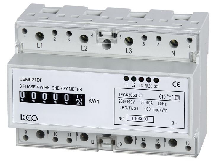 3 PHASE 100A KWH ELECTRONIC ENERGY METER DIGITAL LEM021MC