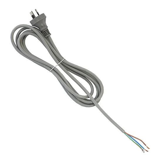 3 PIN FLEX AND PLUG 1.2M LONG BLACK SUICIDE LEAD