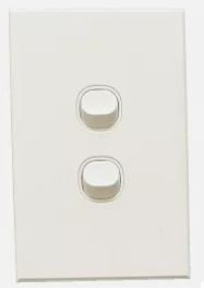 ORLY 2 GANG SLIMLINE SWITCH WITH PLATE WHITE 10A