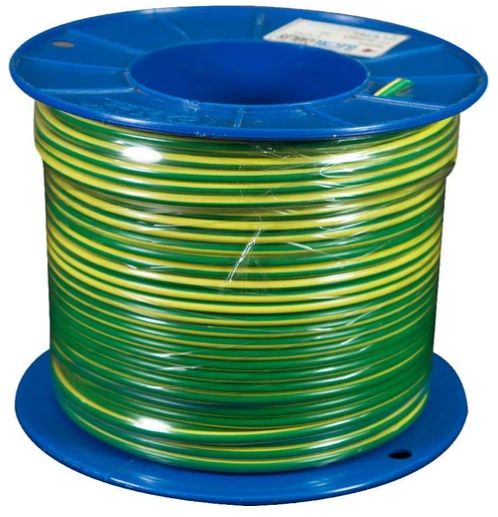 2.5MM BUILDING WIRE EARTH GREEN/YELLOW SR1025-100G/Y 100M ROLL