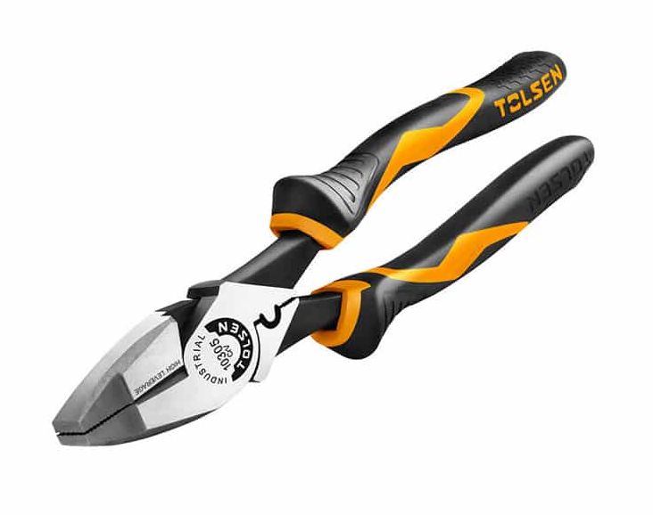 HIGH LEVERAGE LINEMAN’S PLIERS WITH FISH TAPE PULLER AND CRIMPER (INDUSTRIAL)