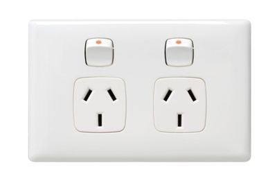 HPM LINEA 2 GANG DOUBLE GPO POWERPOINT LN777WE WHITE