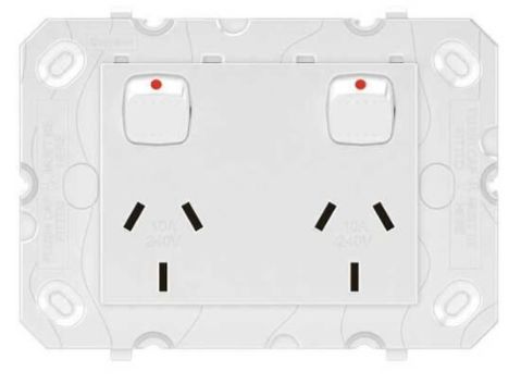 LEGRAND ARTEOR DOUBLE GPO POWERPOINT 2 GANG AR777WE WHITE HPM
