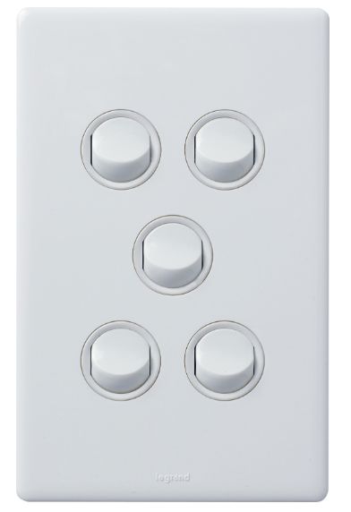 LEGRAND EXCEL LIFE 5 GANG SWITCH ED770/5WE