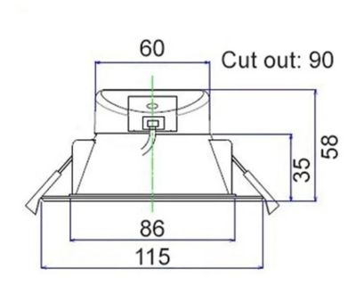 10W Downlight CCT Tri-colour 90mm Cutout Dimmable White Flat Face 20222NLS