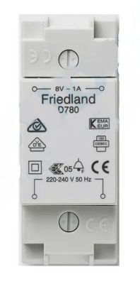 Doorbell Transformer 230v-8v AC 1A D780