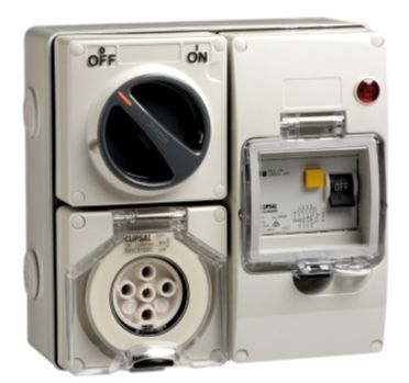 56 SERIES 5 PIN 20A SWITCHED OUTLET RCD PROTECTED 4 MODULE GREY 56SC520RC