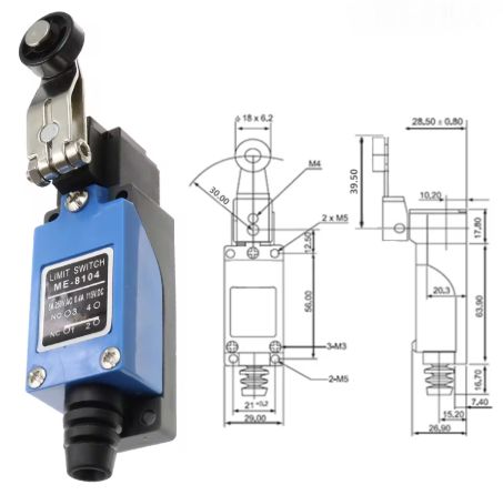 ROLLER PLUNGER LIMIT SWITCH SHORT