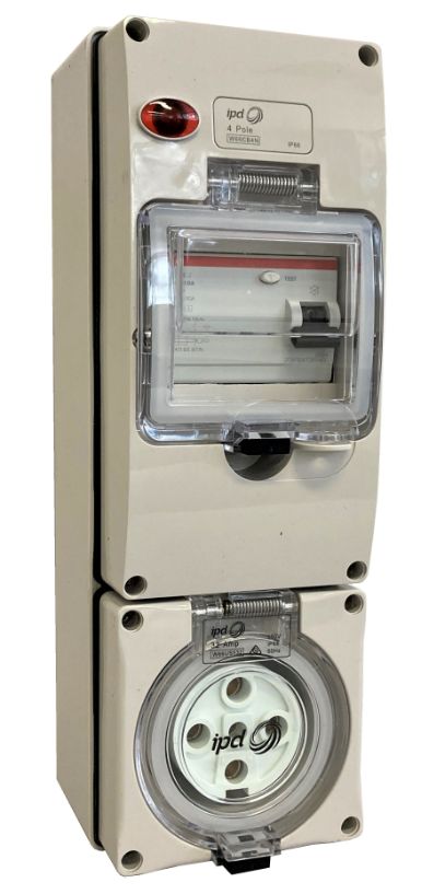 IPD RCD PROTECTED OUTLET KIT 3 PHASE 5 PIN 20A IP66 W66US520RCA