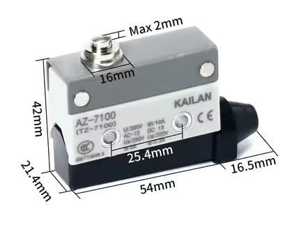 SIDE WAY PUSH PLUNGER LIMIT SWITCH 10A 12-230VAC/DC 1NO 1NC AZ-7100