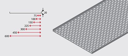 CABLE TRAY 100MM X 2.4MTR  PERFORATED CT100G