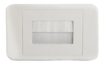 BRUSHED WALL PLATE, FLUSH  WHITE