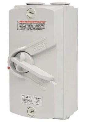 Weatherproof Isolation Isolator switch 1 Pole 32A TWIS1P35L