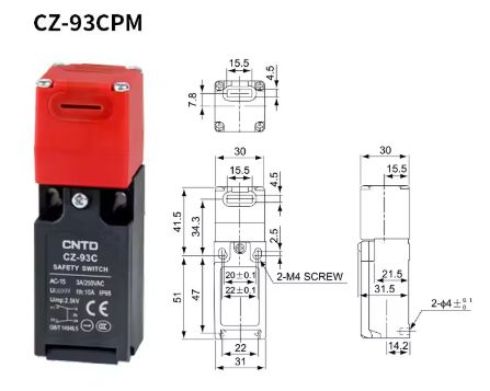 DOOR SAFETY SWITCH CZ-93C 1NO 1NC CONTACT