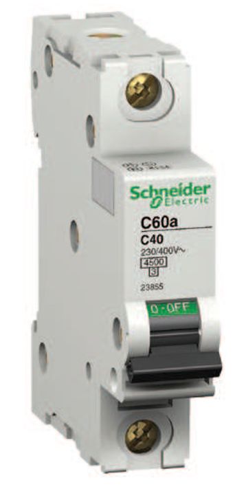 SCHNEIDER 1 POLE 40A MCB CIRCUIT BREAKER C60A