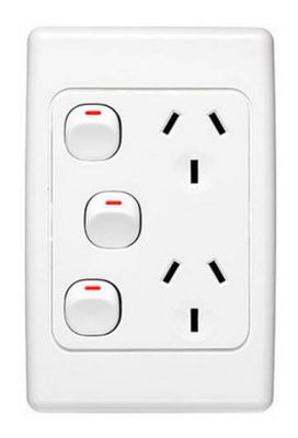 CLIPSAL 2000 SERIES DOUBLE GPO POWERPOINT WITH EXTRA SWITCH 2025VXA