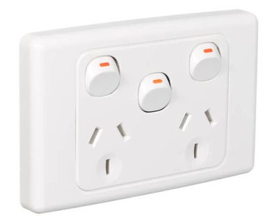 CLIPSAL 2000 SERIES DOUBLE GPO POWERPOINT WITH EXTRA SWITCH 2025XA